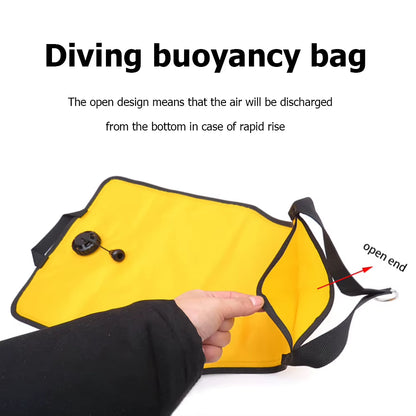 30Lbs Salvage Lift Bag with Open Bottom Scuba Diving Lift Bag High Visibility Swimming Salvage Bag for Scuba Diving Snorkeling