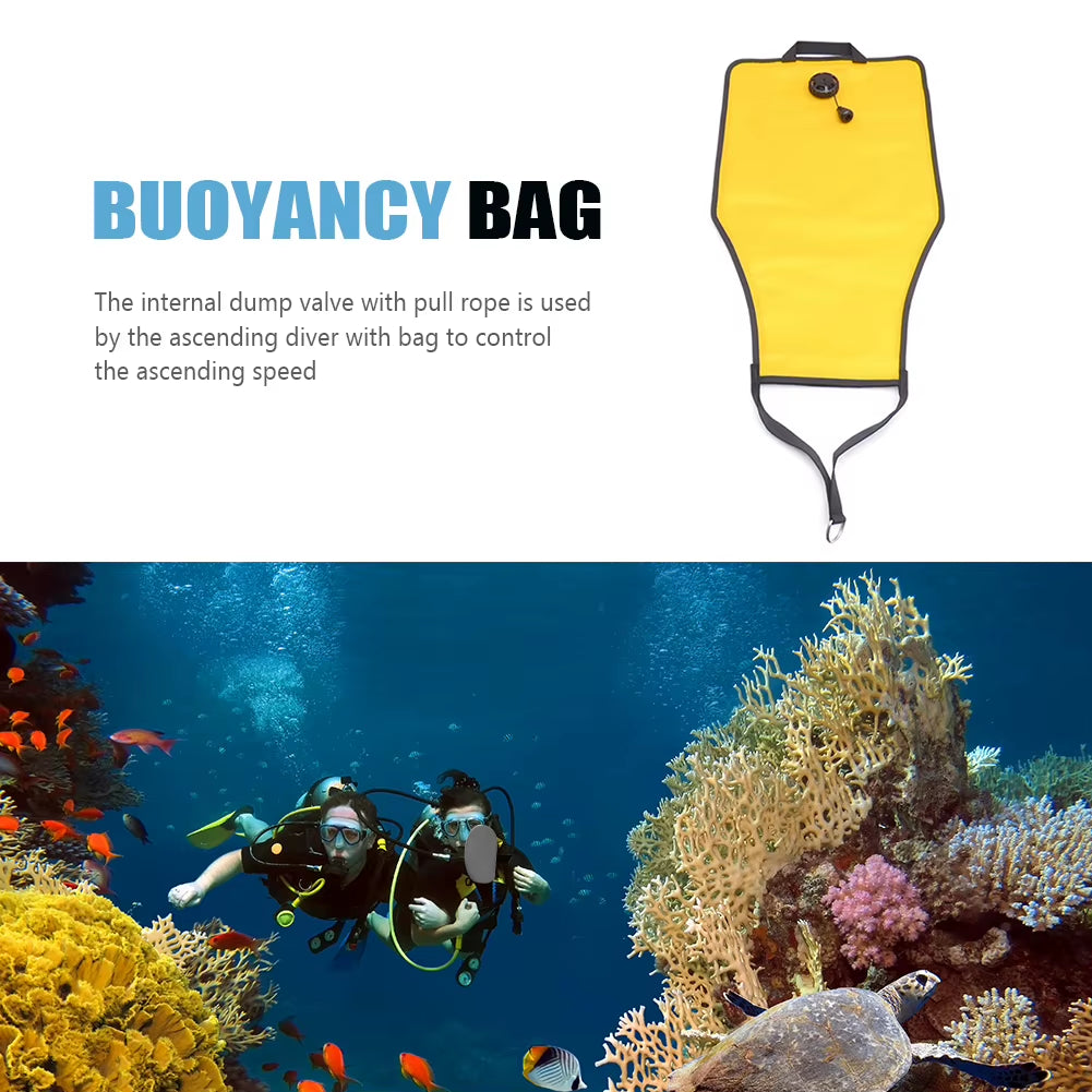 30Lbs Salvage Lift Bag with Open Bottom Scuba Diving Lift Bag High Visibility Swimming Salvage Bag for Scuba Diving Snorkeling